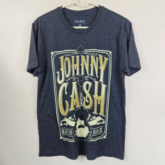 Cash Other - Johnny Cash Man In Black Frontside Short Sleeve Graphic Tee Medium